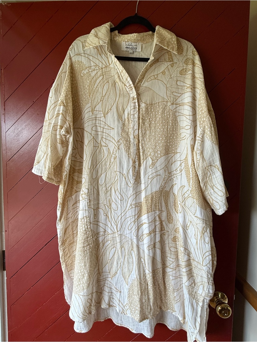 Lightweight Cream & Gold Printed Tunic